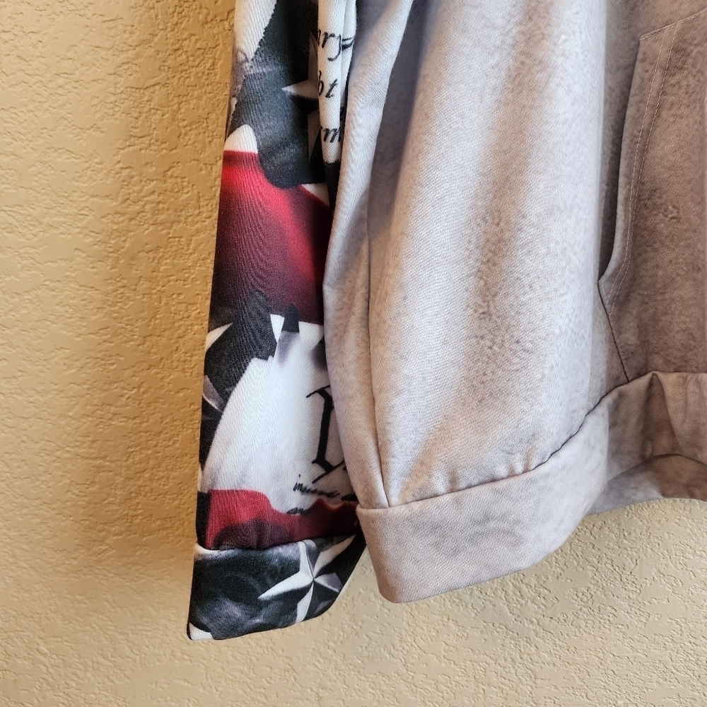 American Flag Graphic Grey Hooded Sweatshirt Size 3XL - Picture 5 of 12